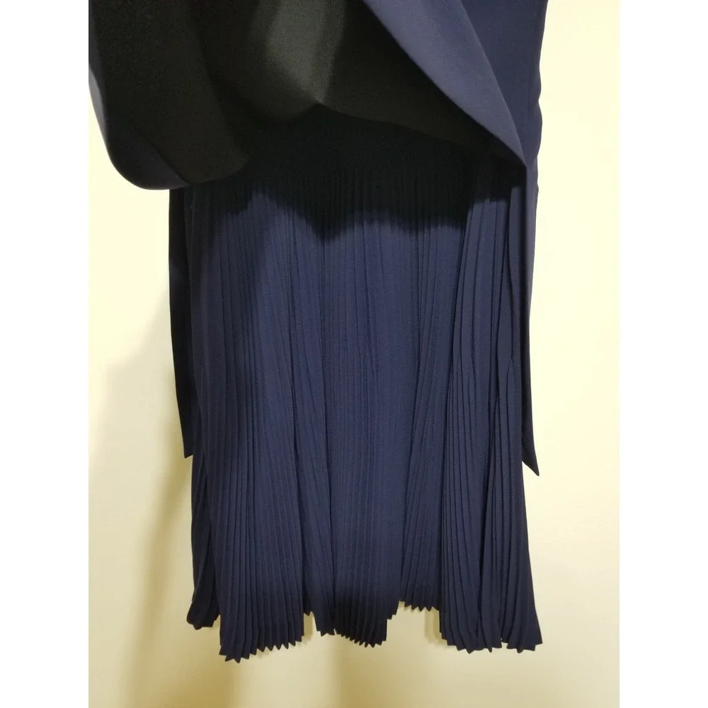 Theory‎ Malkan P Winslow Crepe Layered Pleated Dress Sea Blue NWT Size 2 $395